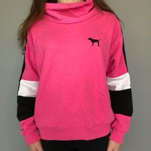 pink “pink neck hoodie